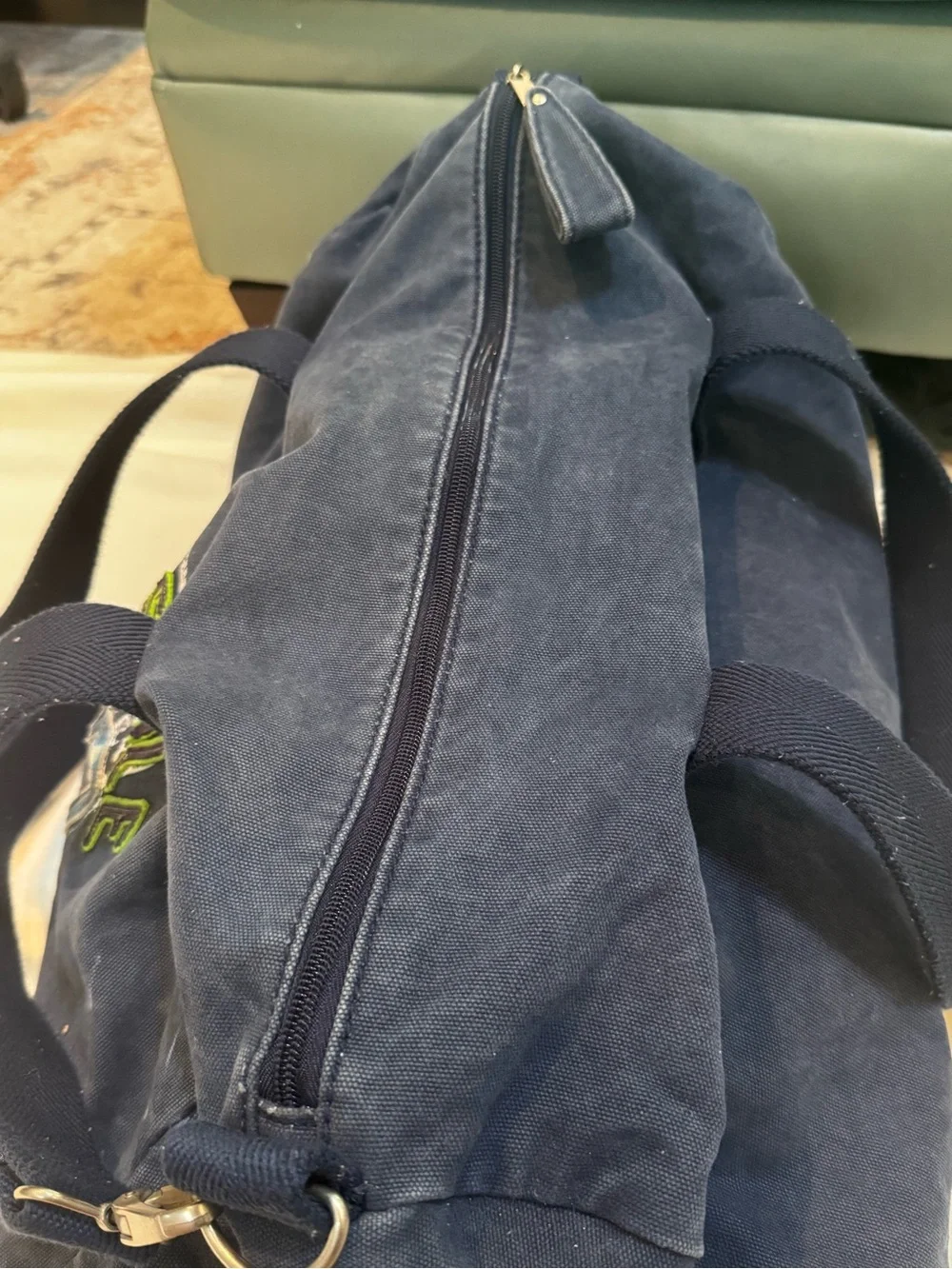 Aeropostale Navy Canvas Duffel with Embroidered Crest